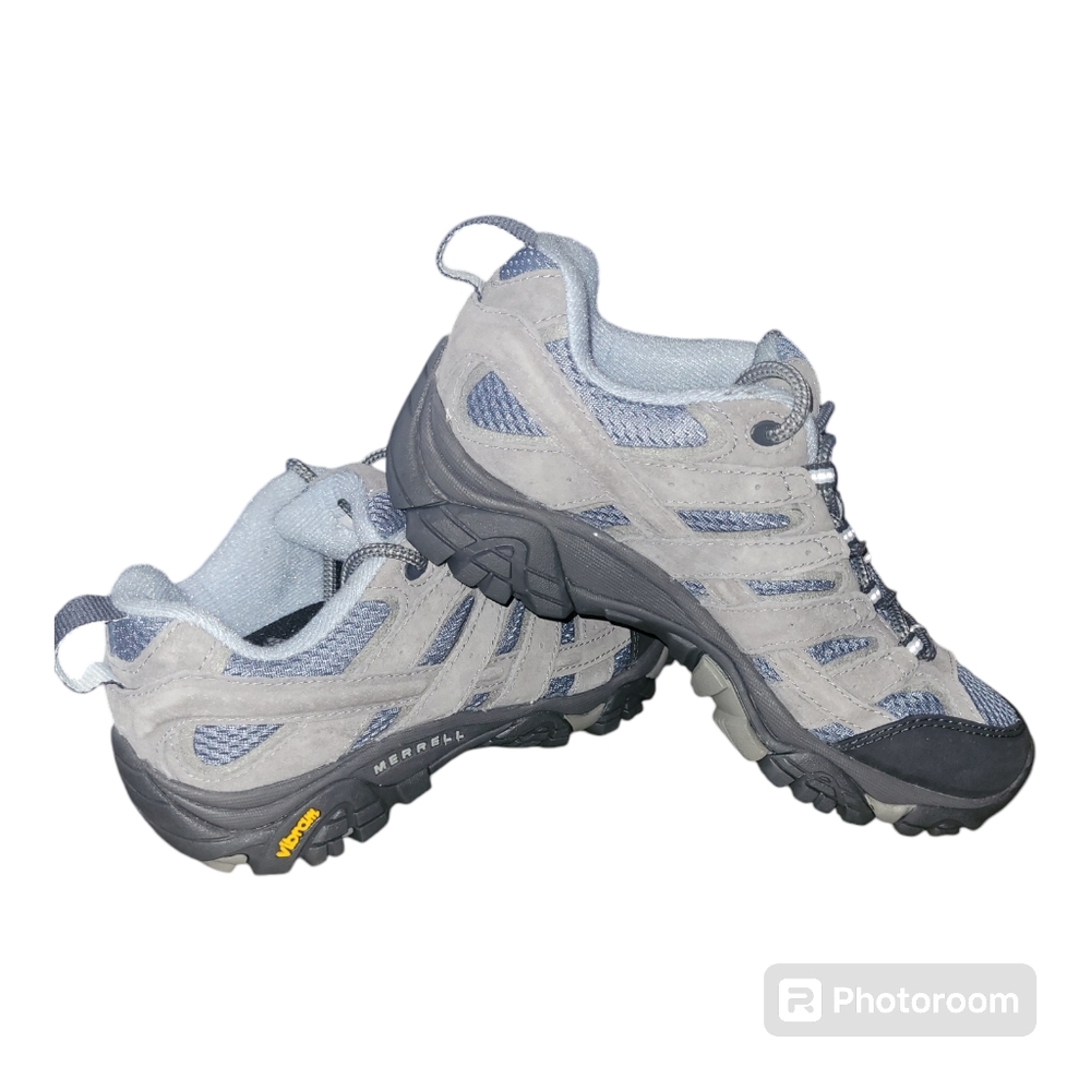 Merrell Moab Women's Size US 6.5 Hiking Shoes Vibram, Gray/Blue